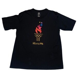 Heritage Atlanta Olympics‎ 1996 T-Shirt Graphic Tee Black Cotton Large